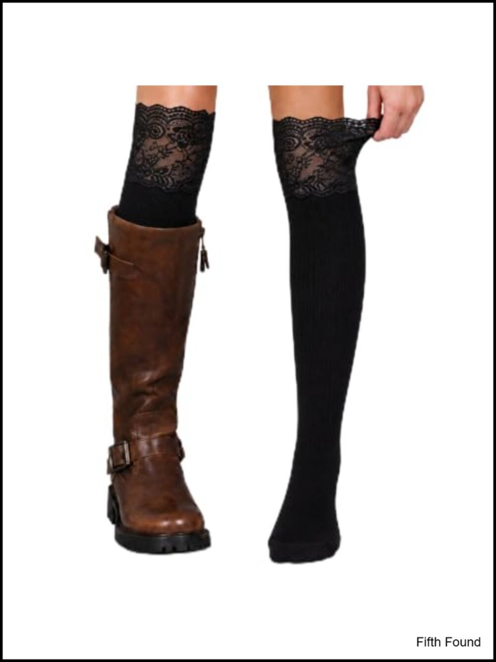 Knee High Lace Boot Socks Polyester High Stretch Y2K Lolita Style